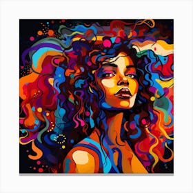 Girl With Colorful Hair 6 Canvas Print