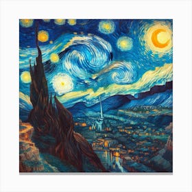 Van Gogh Painted A Starry Night Over The Grand Canyon Canvas Print