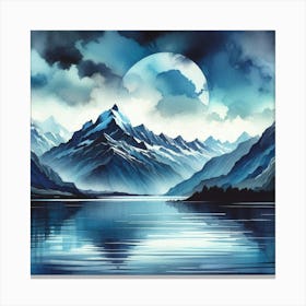 Moonlight Over Lake Canvas Print