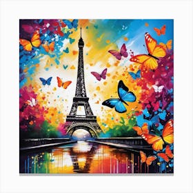 Paris With Butterflies 101 Canvas Print