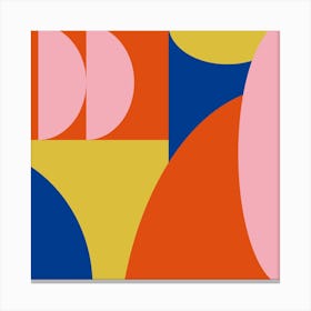 Primary Shapes And Colors Square Canvas Print