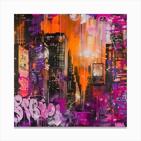 New York City, Graffiti, Street Art, Urban Hues Canvas Print