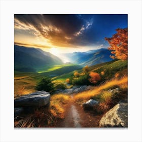 Sunset In The Mountains 45 Canvas Print