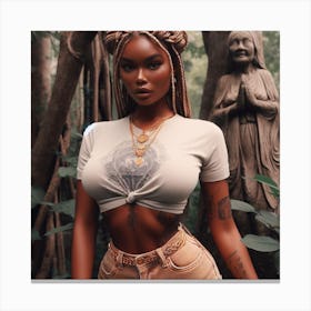 Black Woman In The Woods Canvas Print