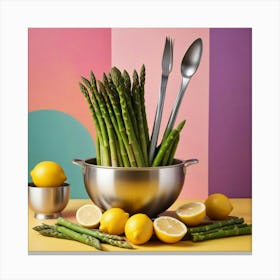 Asparagus And Lemons 1 Canvas Print