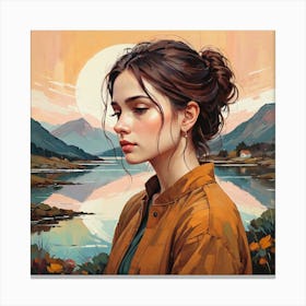 Girl In A Jacket Canvas Print