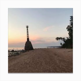 Ķurmraga lighthouse in Latvia Canvas Print