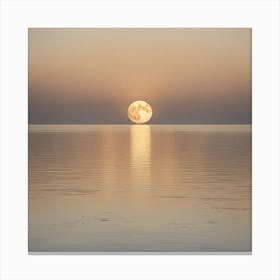 Full Moon Over Water art print Canvas Print