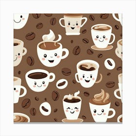 Coffee Pattern 5 Canvas Print