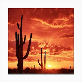 Sunset In The Desert Canvas Print