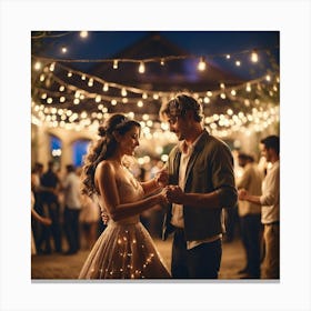 Couple Dancing At A Wedding Canvas Print