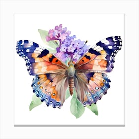 Butterfly On Lila Canvas Print