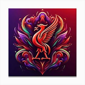 A Logo Of Liverpool Football Club In Beautiful Abstract Colors Canvas Print