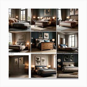 Collage Of Bedroom Furniture Canvas Print