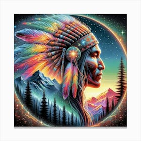 Native American, Tribe Art, Warrior Art, Heritage Collection   Canvas Print