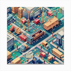 Isometric City Canvas Print