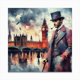 Abstract Puzzle Art English gentleman in London 9 Canvas Print