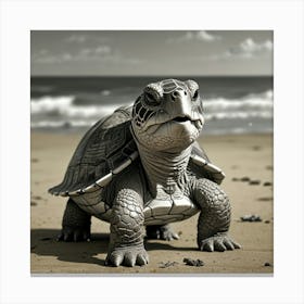 Turtle On The Beach 3 Canvas Print