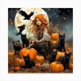 Halloween Witch Canvas Print