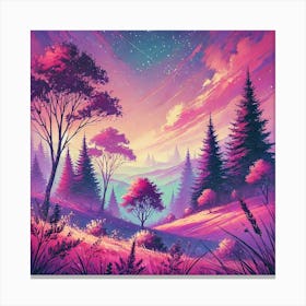 Pink Night Sky Canvas Print