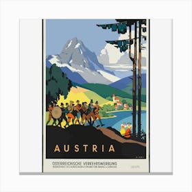 Austria Travel Poster Canvas Print