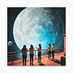 Moon And The Stars 30 Canvas Print