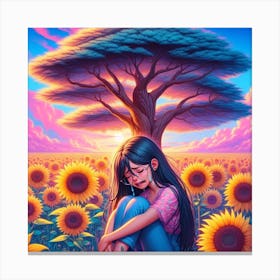 Sunflower Girl Canvas Print