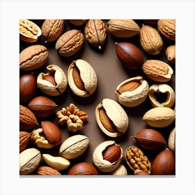 Nuts In A Heart Shape Canvas Print