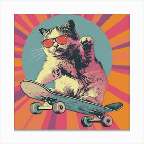 Skateboard Cat 11 Canvas Print