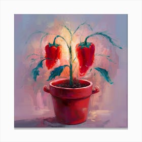 Peppers In A Pot Canvas Print