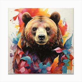 Bear In Autumn Canvas Print