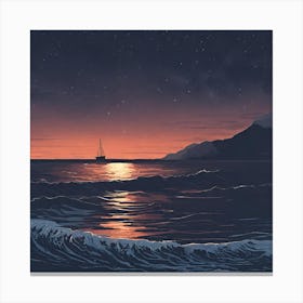 Sunset In The Ocean Canvas Print