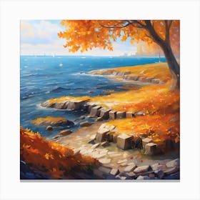 Autumn On The Beach Canvas Print