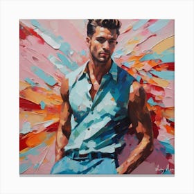 Man In Blue Shirt Canvas Print