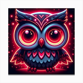 Neon Owl 2 Canvas Print