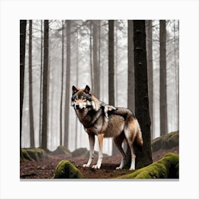 Wolf In The Forest 41 Canvas Print