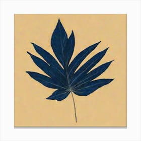 Single Tropical Leaf On A Solid Background Simple Minimalist Canvas Print