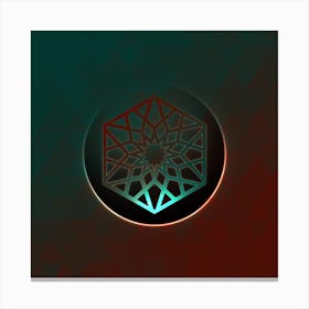Geometric Neon Glyph on Jewel Tone Triangle Pattern 421 Canvas Print