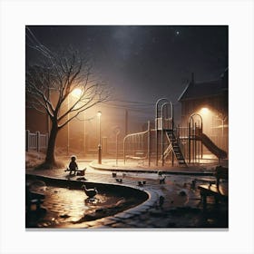 Night In The Park 1 Canvas Print