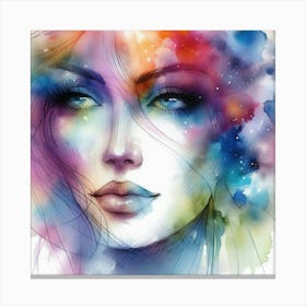 Watercolor Of A Woman 56 Canvas Print