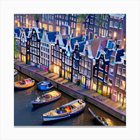 Amsterdam At Night Canvas Print