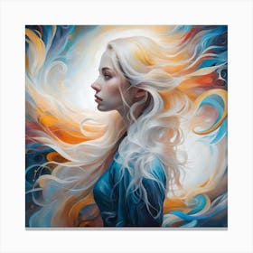 Girl With White Hair 1 Canvas Print