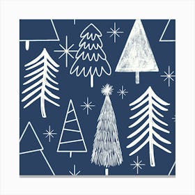 Christmas Tree Evergreen Tree Pine Tree Blue Canvas Print