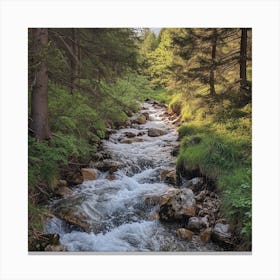 Stream In The Mountains Canvas Print