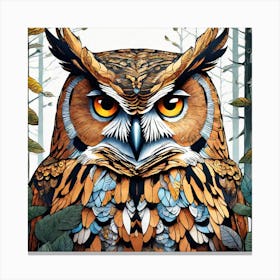 Owl In The Forest 218 Canvas Print