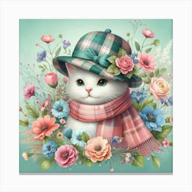 Kitty In A Hat Canvas Print