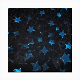 Blue Stars On A Black Background Canvas Print