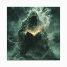 Wizard Reading A Book Canvas Print