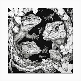 Lizards In A Tree Canvas Print