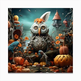 Owl In The Forest Canvas Print